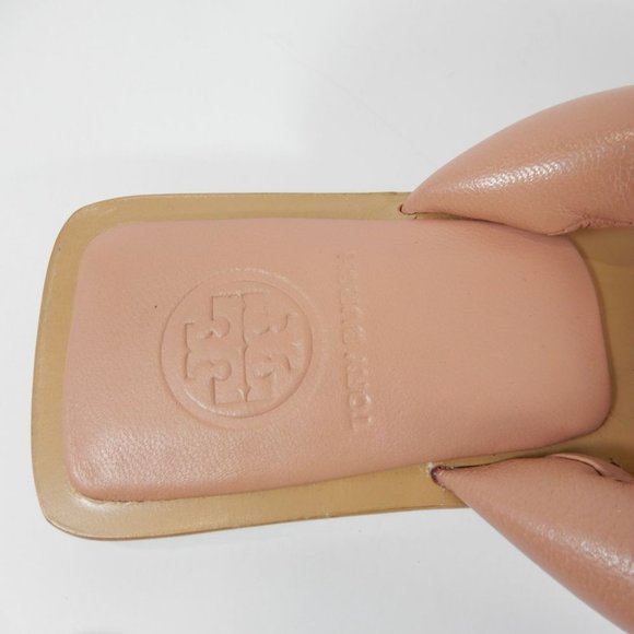 TORY BURCH Puffy Strap Thong Nevada Flat SANDALS Size 5.5 Shell Pink Leather NEW - Picture 6 of 13